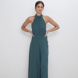 Zara Side Button Jumpsuit in Light Petrol Blue